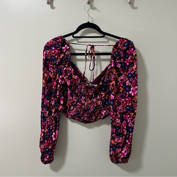 Astr the Label Maroon & Pink Floral Corset Top - Picture 3 of 7